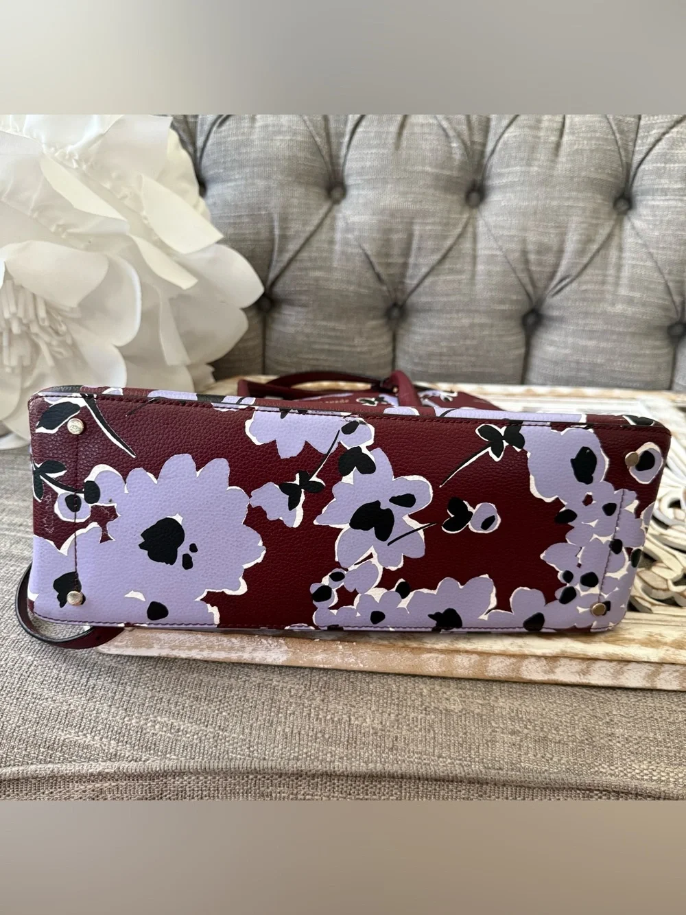 kate spade Eva Floral Leather Tote Handbag Crossbody Purse
